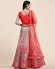 Fancy Heavy Organza Fabric with Elegant Real Mirror & Codding work Lehenga